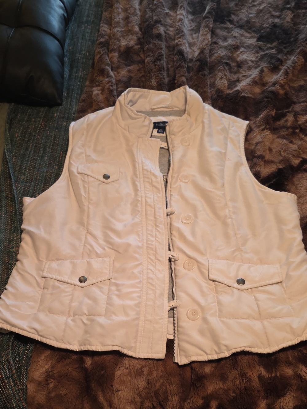 Sonoma Cream Quilted Sleeveless Vest